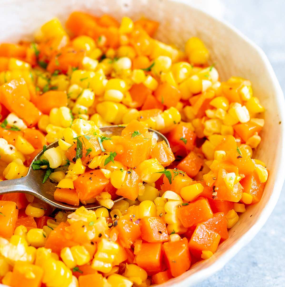Curry-Infused Carrot and Corn Bake with a Crunchy Bread Topping