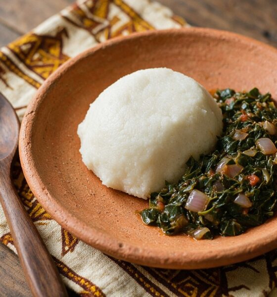 Cassava flour ugali, Luo staple, EastAfricaChef.com