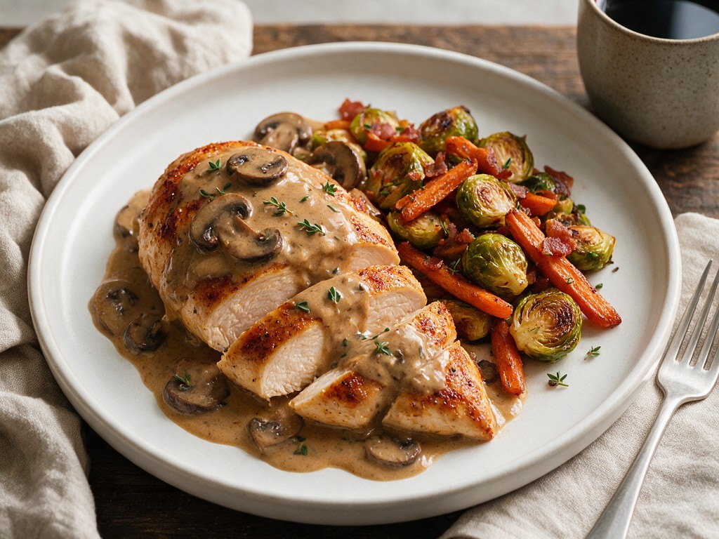 Keto creamy mushroom chicken recipe featured image, EastAfricaChef.com, one-pan comfort dinner