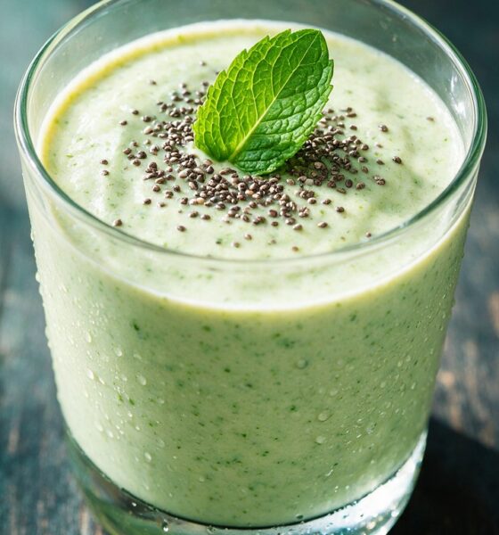Keto green power smoothie recipe featured image, EastAfricaChef.com, creamy green smoothie