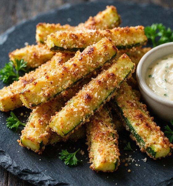 Keto zucchini fries recipe featured image, EastAfricaChef.com, crispy oven-baked fries